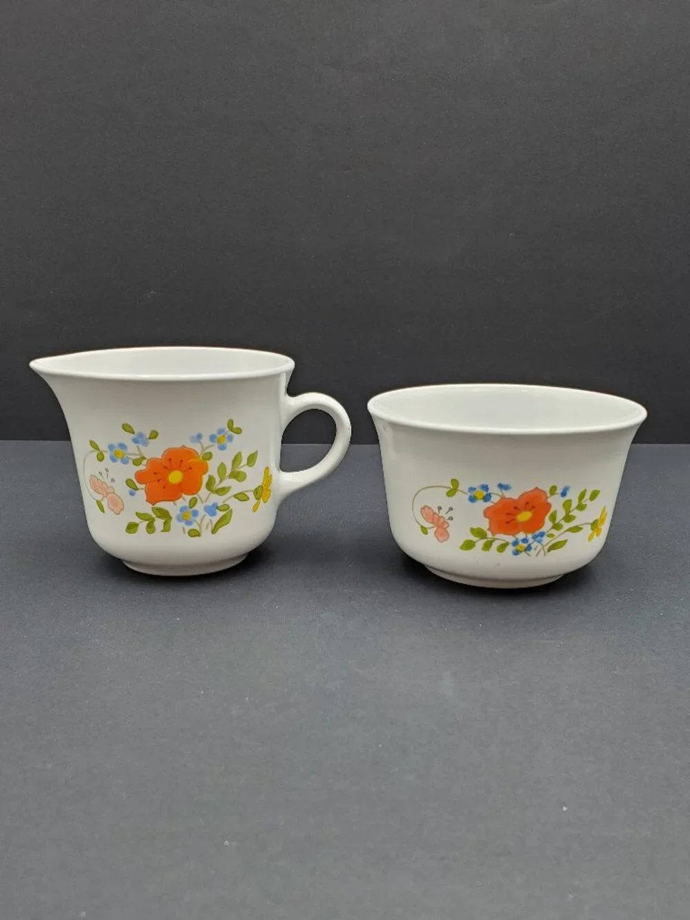 Corelle Wildflower Creamer & Sugar Bowl Corning Spring Bouquet Creamer Set
